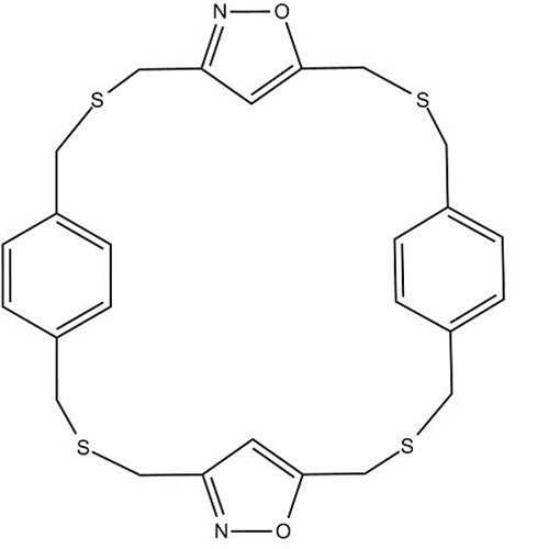 6,21-Dioxa-3,10,17,24-tetrathia-7,20-diazapentacyclo[24.2.2.2^(12,15).2^(12,15).1^(19,22)] pentatriaconta-7,12,13,14,19,22(31),26,28,29-nonaene